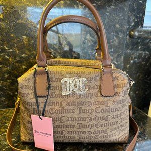 NWT Juicy Couture Chestnut Chino Brighter Than A Diamond Satchel
